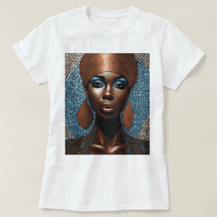 Schwarzer Woman Blue Copper Mosaik T - Shirt