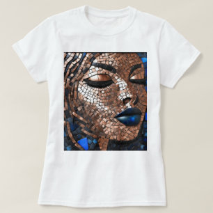 Schwarzer Woman Blue Copper Mosaik T - Shirt