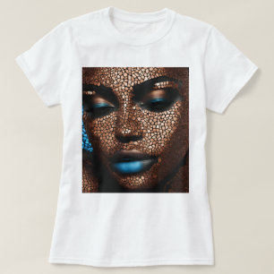 Schwarzer Woman Blue Copper Mosaik T - Shirt