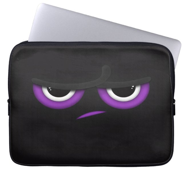 Schwarzer wütender Ninja Laptopschutzhülle (Vorderseite)