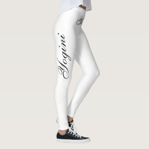 Schwarzer Yogini in Weiß Leggings