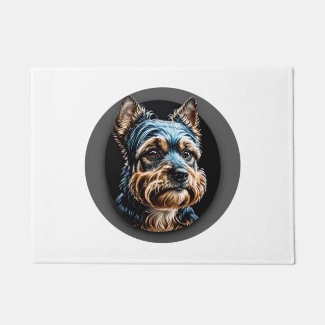 Schwarzer Yorkshire Terrier Fußmatte (Vorderseite)