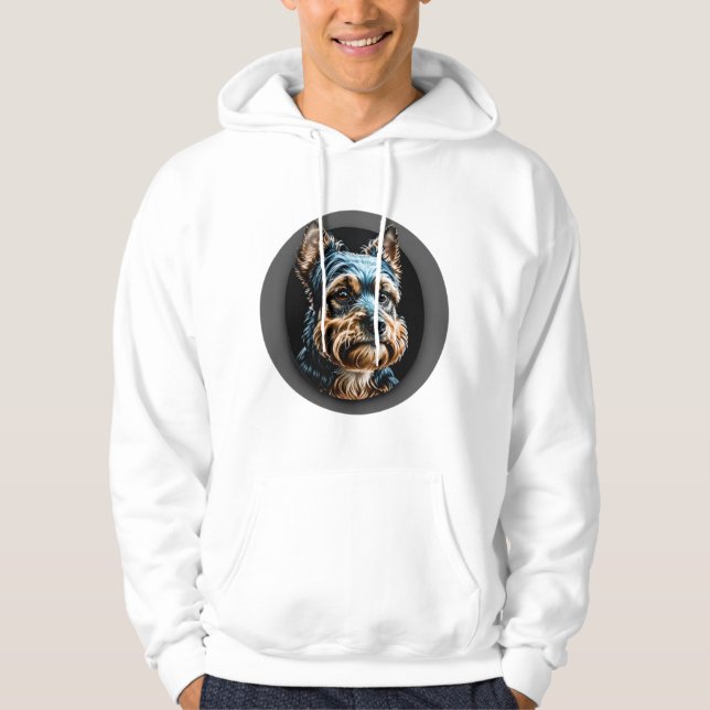 Schwarzer Yorkshire Terrier Hoodie (Vorderseite)
