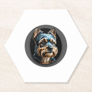 Schwarzer Yorkshire Terrier Untersetzer