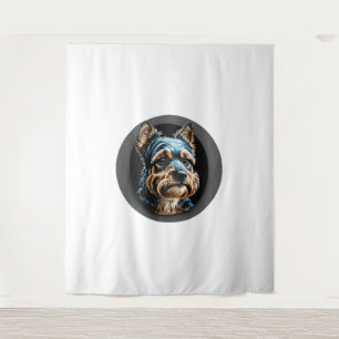 Schwarzer Yorkshire Terrier Wandteppich