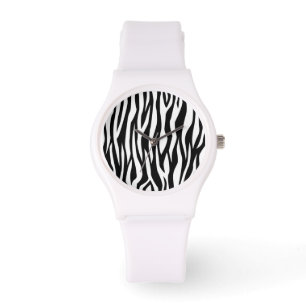 Schwarzer Zebra-Druck Armbanduhr
