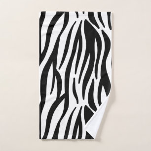 Schwarzer Zebra-Streifen Handtuch