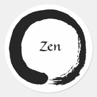 Schwarzer Zen-Aufkleber 2 Runder Aufkleber