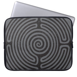 Schwarzer Zirkel Labyrinth (Grau) Kunst, Kunst und Laptopschutzhülle