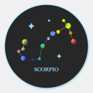 Schwarzer Zodiac-Skorpio-Regenbogenaufkleber Runder Aufkleber