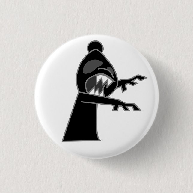 Schwarzer Zombie-Bischofs-Knopf Button (Vorderseite)