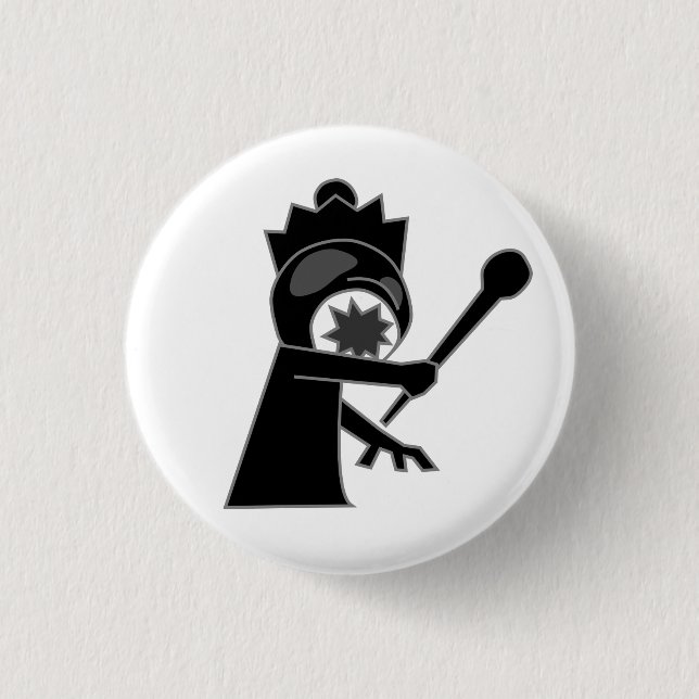 Schwarzer Zombie-Königin-Knopf Button (Vorderseite)