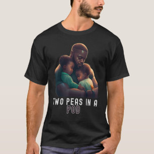 Schwarzer Zwillingsvater Vatertag, Zwei Erbsen in T-Shirt