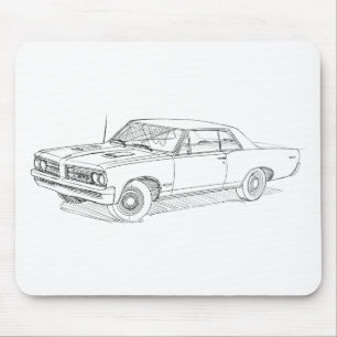 Schwarzes 1964 Pontiacs GTO Mousepad