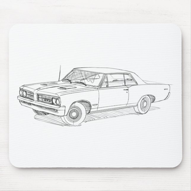 Schwarzes 1964 Pontiacs GTO Mousepad (Vorne)