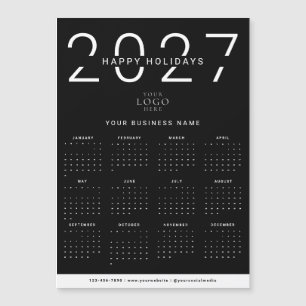 Schwarzes 2027-Kalender-Logo Unternehmens-Feiertag Magnetkarte