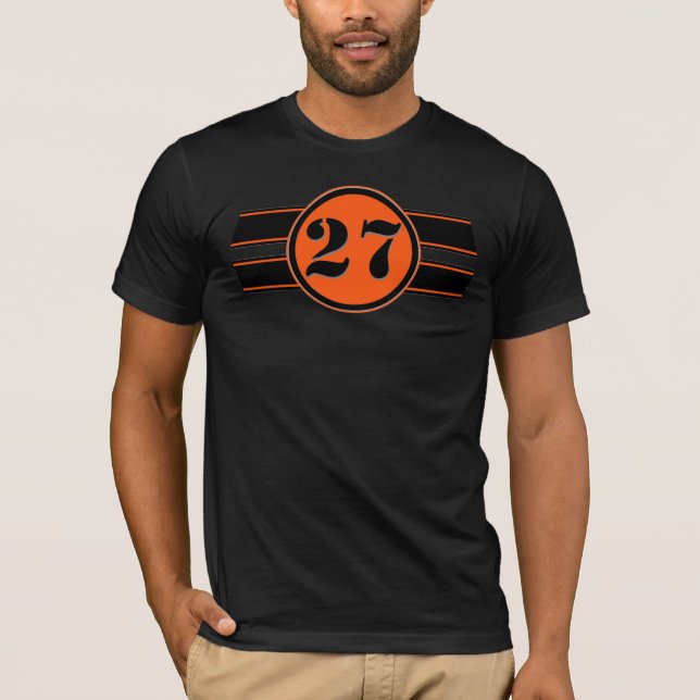 Schwarzes 27 T-Shirt (Vorderseite)
