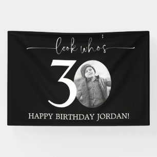 Schwarzes 30. Geburtstag Begrüßungszeichen Schau Banner