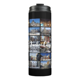 Schwarzes 36-Foto-Collage-Raster-Reise-Custom Thermosbecher
