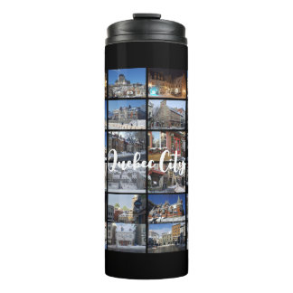 Schwarzes 36-Foto-Collage-Raster-Reise-Custom Thermosbecher