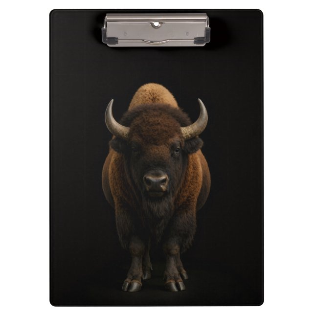 Schwarzes 4 Luxe-Clipboard, Amerikanischer Bison Klemmbrett (Vorderseite)