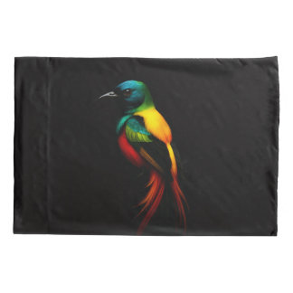 Schwarzes 4 Luxe Einzelkissenbezug, Regenbogen-Vog Kissenbezug