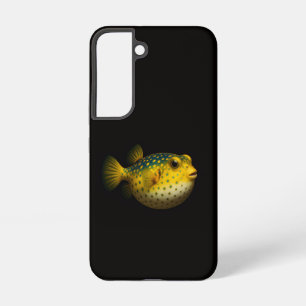 Schwarzes 4 Luxe Galaxy S22 Case, Gelber Kugelfisc Samsung Galaxy Hülle