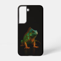 Schwarzes 4 Luxe Galaxy S22 Case, Grüner Leguan