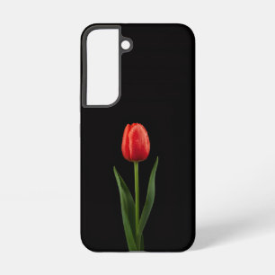 Schwarzes 4 Luxe Galaxy S22 Case, Rubinrote Tulpe Samsung Galaxy Hülle