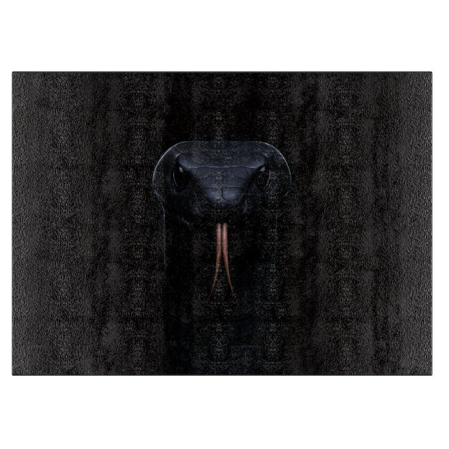Schwarzes 4 Luxe Glas-Board Black Mamba Schneidebrett (Vorderseite)