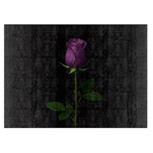 Schwarzes 4 Luxe Glas Board Royal Violet Rose Schneidebrett (Vorderseite)