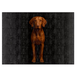 Schwarzes 4 Luxe Glas-Schneidbrett Agile Vizsla Hu Schneidebrett