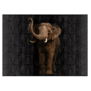 Schwarzes 4 Luxe Glas-Schneidbrett Mighty Elephant Schneidebrett