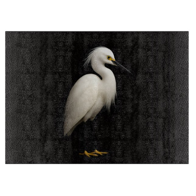 Schwarzes 4 Luxe Glasboard Eleganter Schneereiger Schneidebrett (Vorderseite)