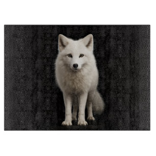 Schwarzes 4 Luxe Glasboard Elfenbein-Polarfuchs Schneidebrett