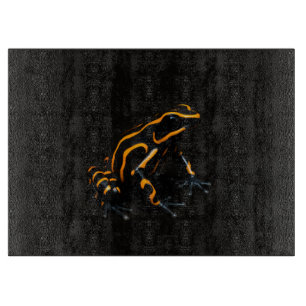Schwarzes 4 Luxe Glasboard Orange Schwarzer Frosch Schneidebrett