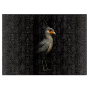 Schwarzes 4 Luxe Glasboard Sekretärvogel Schneidebrett