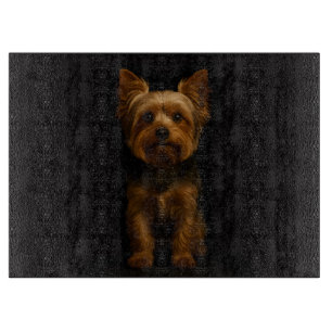 Schwarzes 4 Luxe Glasboard Yorkshire Terrier Schneidebrett