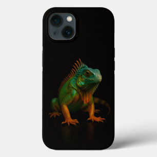 Schwarzes 4 Luxe iPhone 13 Case, Grüner Leguan Case-Mate iPhone Hülle
