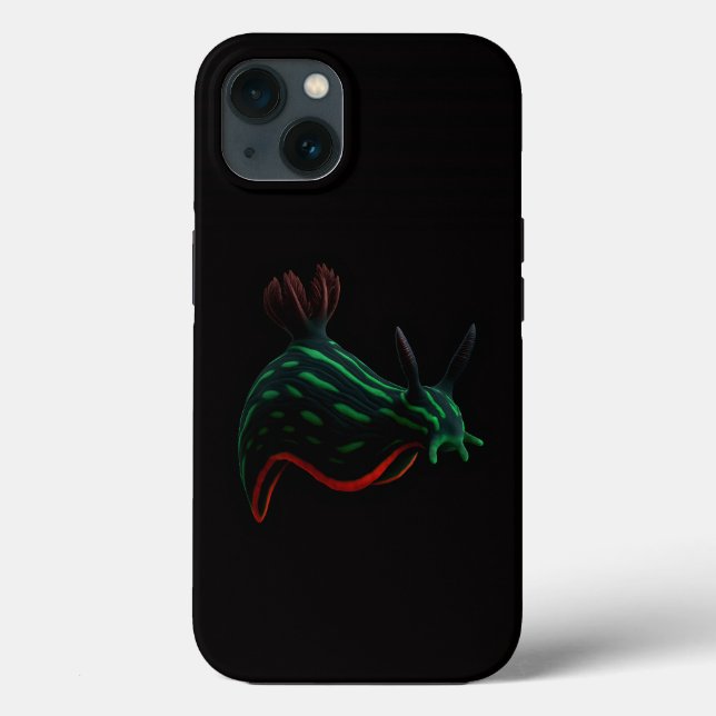 Schwarzes 4 Luxe iPhone 13 Case, Neon-Grüne Meeres Case-Mate iPhone Hülle (Rückseite)
