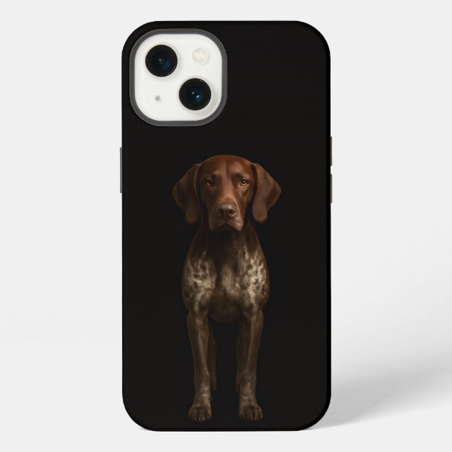 Schwarzes 4 Luxe iPhone 13, Deutscher Pointer Hund Hülle (Rückseite)