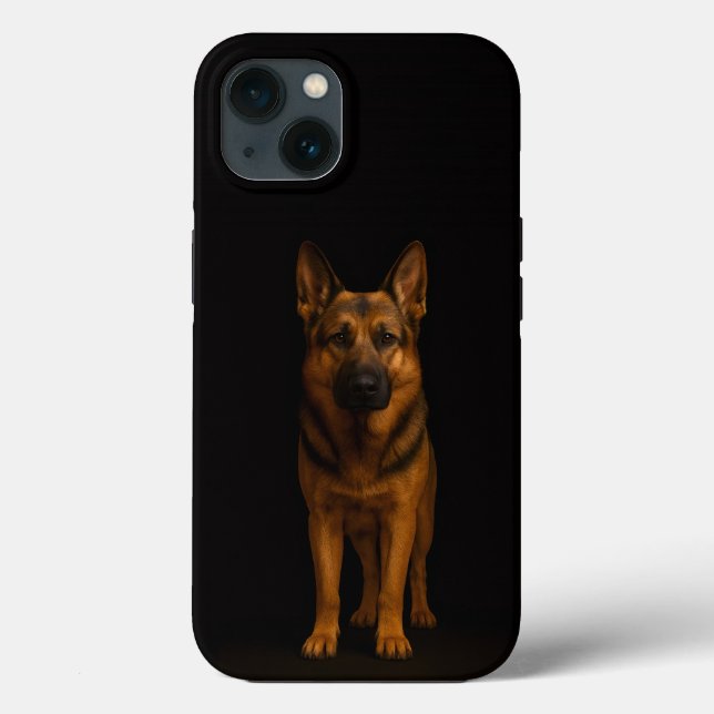 Schwarzes 4 Luxe iPhone 13, Deutscher Schäferhund Case-Mate iPhone Hülle (Rückseite)