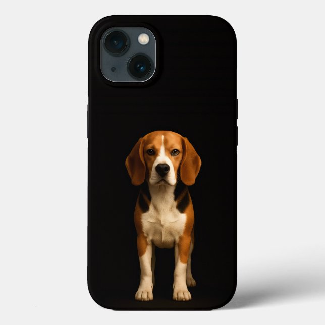 Schwarzes 4 Luxe iPhone 13, freundlicher Beagle Case-Mate iPhone Hülle (Rückseite)