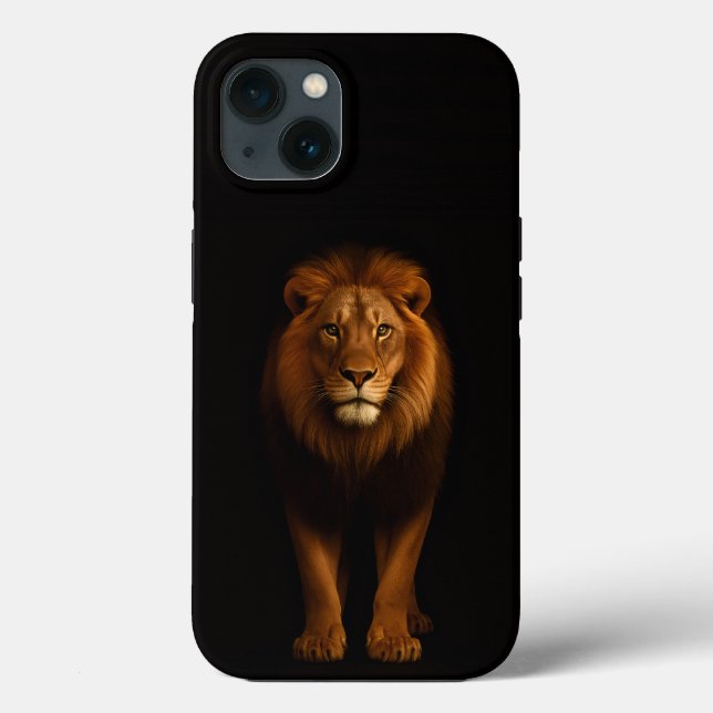 Schwarzes 4 Luxe iPhone 13, Majestätischer Löwe Case-Mate iPhone Hülle (Rückseite)