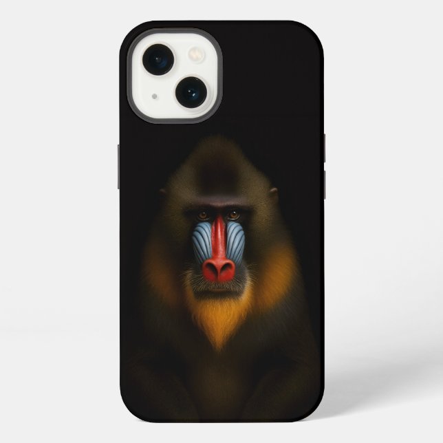 Schwarzes 4 Luxe iPhone 13, Mandrill-Affe Hülle (Rückseite)