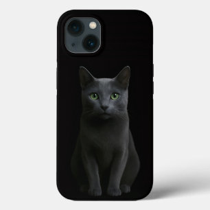 Schwarzes 4 Luxe iPhone 13, Russische Blaue Katze Case-Mate iPhone Hülle