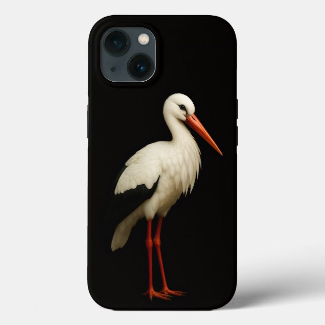 Schwarzes 4 Luxe iPhone 13, Weißstorch Case-Mate iPhone Hülle (Rückseite)