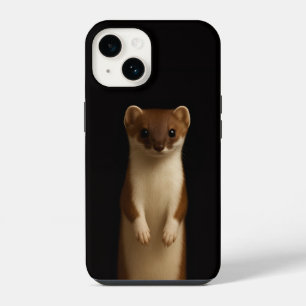 Schwarzes 4 Luxe iPhone 14 Case, Elegantes Wiesel Hülle
