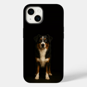 Schwarzes 4 Luxe iPhone 14 Mate, Aussie Shepherd Case-Mate iPhone 14 Hülle