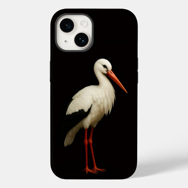 Schwarzes 4 Luxe iPhone 14 Mate, Eleganter Storch Case-Mate iPhone Hülle (Rückseite)